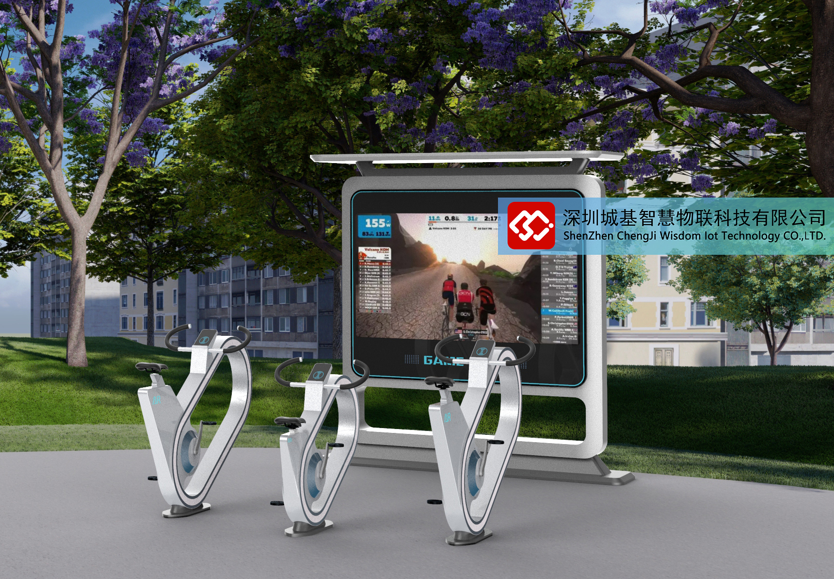 AR互动骑行-AR虚拟骑行-互动单车-城基智慧